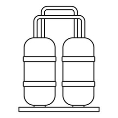 Poster - Oil refinery icon, outline style