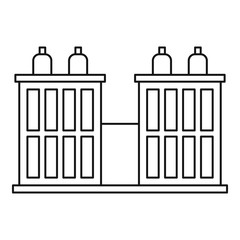 Poster - Factory building icon, outline style
