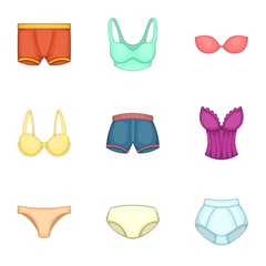 Poster - Clothing textile pants and underwear icons set