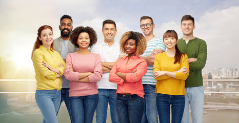 Wall Mural - international group of happy smiling people