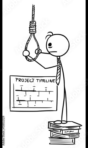 Stickman Cartoon of Man Preparing the Rope for Hanging - Buy this ...