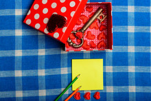Beautiful Open Present Box With Valentine Symbol Of Love