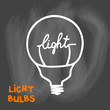 © pikovit - Light bulbs icon. Concept of big ideas inspiration, innovation, invention, effective thinking. CFL lamp.  Isolated. Vector illustration.  Idea symbol. Vector. sketch. Sign. On chalck background