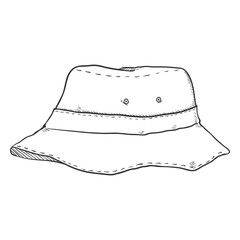 Sticker - Vector Single Sketch Bucket Hat