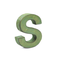 Single sawn wooden letter isolated