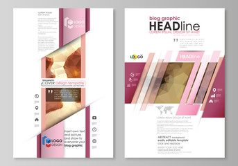 Poster - Blog graphic business templates. Page website design template, easy editable abstract vector layout. Romantic couple kissing. Beautiful background. Geometrical pattern in triangular style.