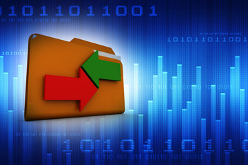 Poster - 3d rendering folder with documents