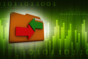 Poster - 3d rendering folder with documents