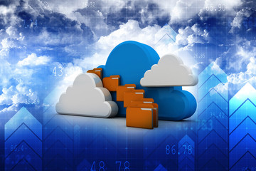 Poster - 3d rendering cloud archive illustration