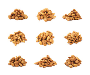 Poster - Pile of sugar coated peanuts isolated