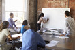 © Monkey Business - Businesswoman At Whiteboard In Brainstorming Meeting