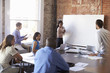 © Monkey Business - Businesswoman At Whiteboard In Brainstorming Meeting