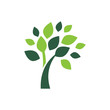 Minimalist green tree logo symbol