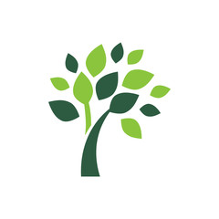 minimalist green tree logo symbol