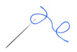 © wolfelarry - Blue thread and needle isolated on white