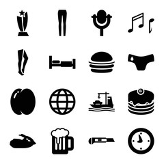 Poster - Set of 16 graphic filled icons