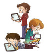 © cirodelia - niños jugando con tablet