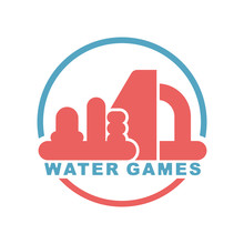 Water Games Logo. Emblem For Inflatable Park Attraction