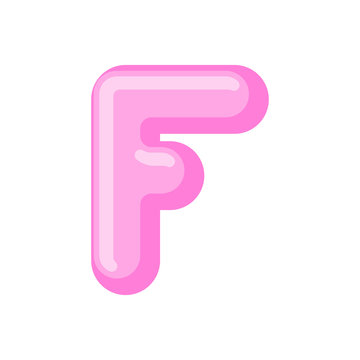 Letter F candy font. Caramel alphabet. lollipop lettering. Sweet ABC sign