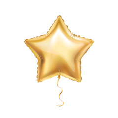 Sticker - Gold star balloon on background