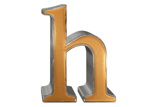 Lowercase letter H, isolated on white, with clipping path, 3D illustration