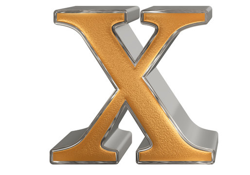 Lowercase letter X, isolated on white, with clipping path, 3D illustration