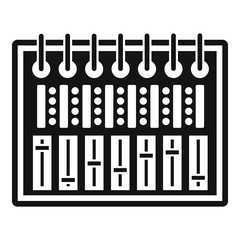 Poster - Music equalizer console icon, simple style