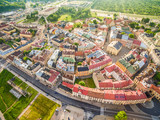 Fototapeta Miasto - Lublin - panorama starego miasta z lotu ptaka. Atrakcje turystyczne lublina.