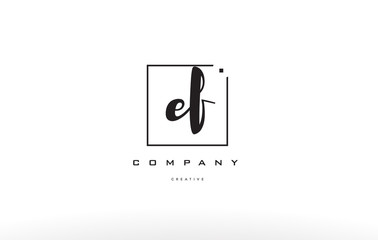 ef e f hand writing letter company logo icon design