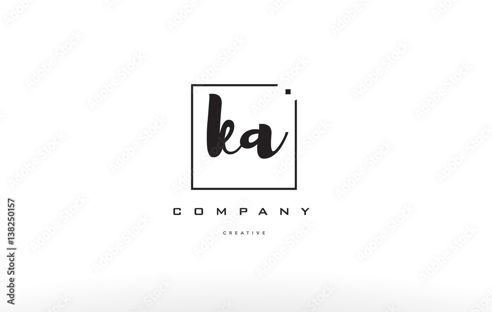 ka k a hand writing letter company logo icon design - obrazy, fototapety, plakaty 