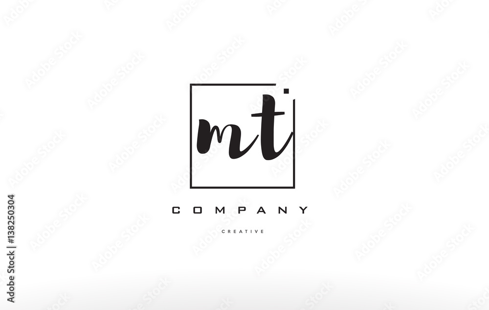 mt m t hand writing letter company logo icon design - obrazy, fototapety, plakaty 