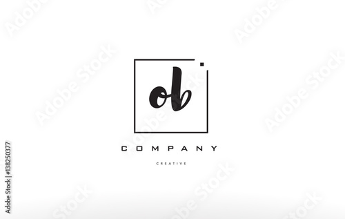 Fotografía ob o b hand writing letter company logo icon design