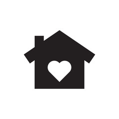 Poster - house with heart icon illustration