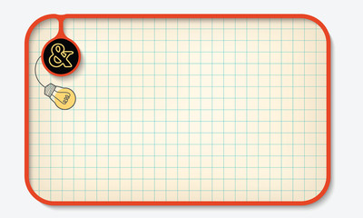 Poster - Text box for fill your text with graph paper and ampersand