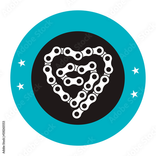 bicycle chain emblem icon vector illustration design Stock Vector