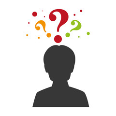 Poster - person silhouette with question mark vector illustration design