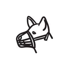 Sticker - Dog with muzzle sketch icon.