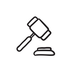 Canvas Print - Auction gavel sketch icon.