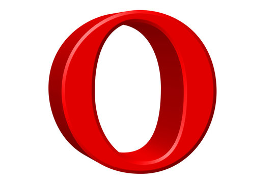 Lowercase letter O, isolated on white, with clipping path, 3D illustration