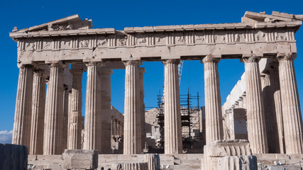 Amazing view of The Parthenon in the Acropolis of Athens, Attica, Greece