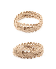 Wall Mural - Pile of a linen rope string isolated