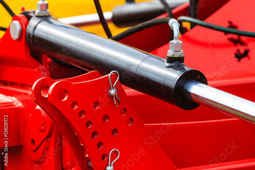 Fotografia, Obraz Industrial detaild pneumatic, hydraulic machinery made of steel
