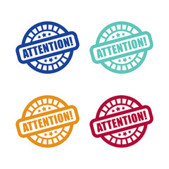 Wall Mural - Set of Attention Labels