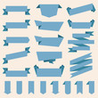 © Ronnie21 - set of blue badges , labels and ribbons. flat design decoration. vector illustration.