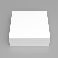 Wall Mural - Stack of stick note (white paper) on gray background