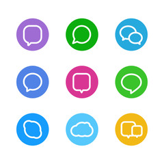 Fototapete - Different color web icons. Social media pictograms template