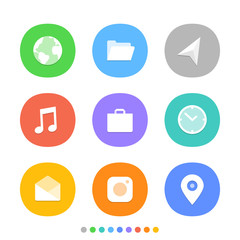 Fototapete - Modern smartphone icons set. Different color web icons. Social media pictograms clipart