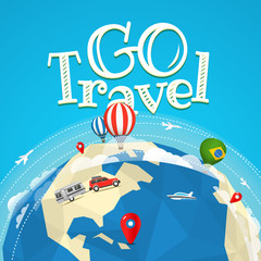 Poster - Summer travel vector illustration. Go travel concept