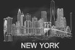 New York Skyline. Vector sketch.