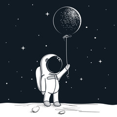 Wall Mural - adventure astronaut on the moon